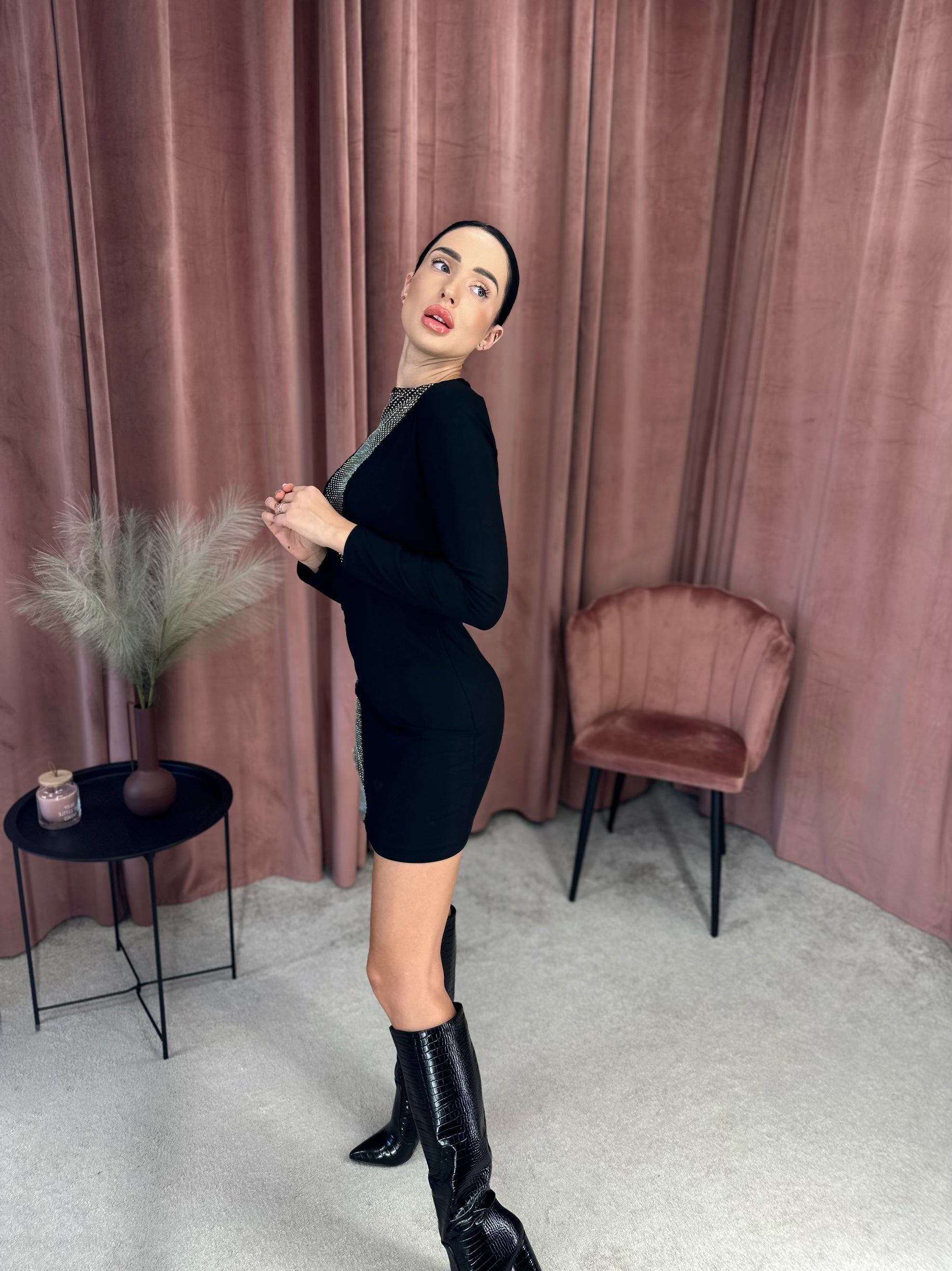 Suknelė ‘Rhinestones black’