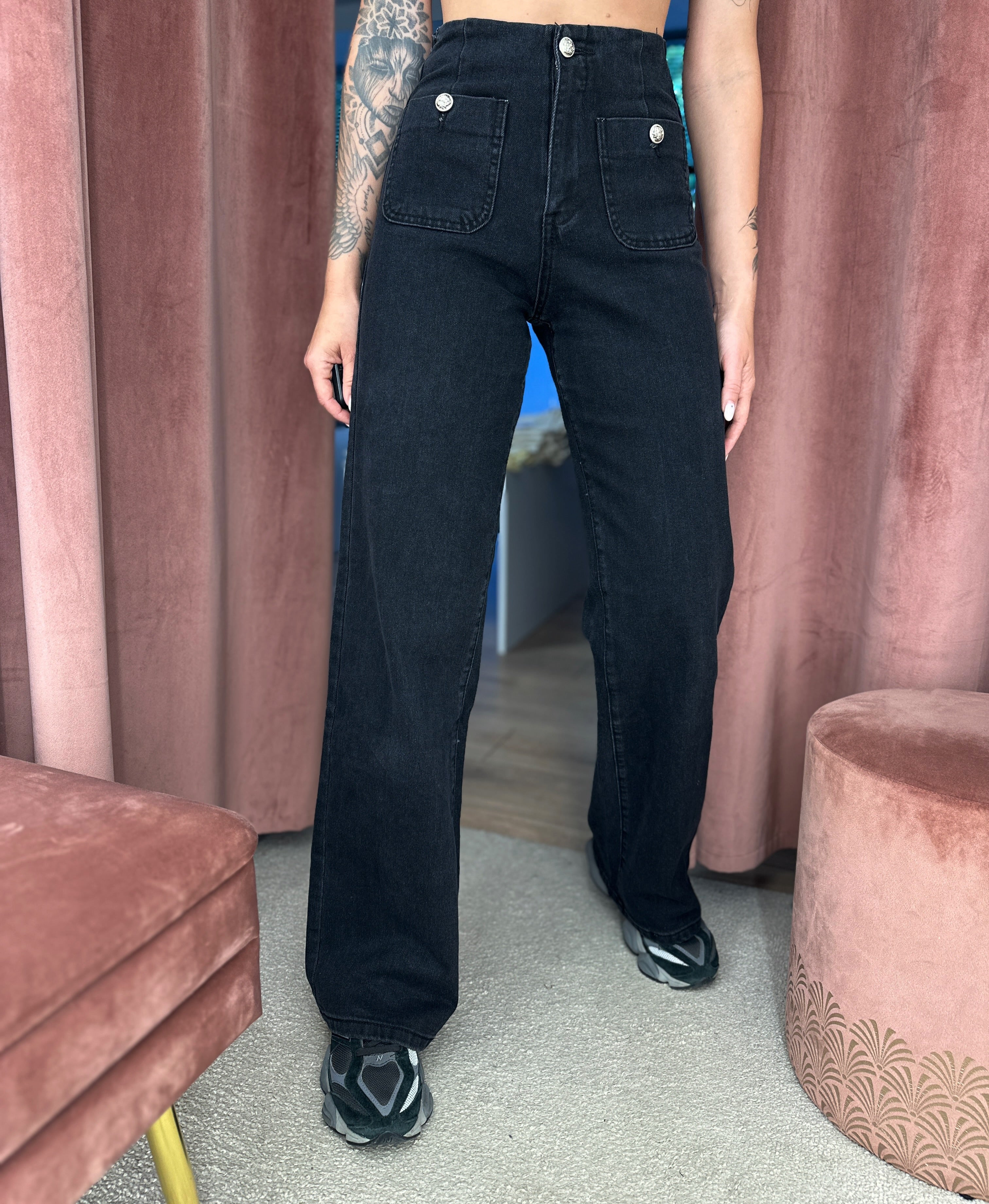 Džinsai ‘Black wide leg’