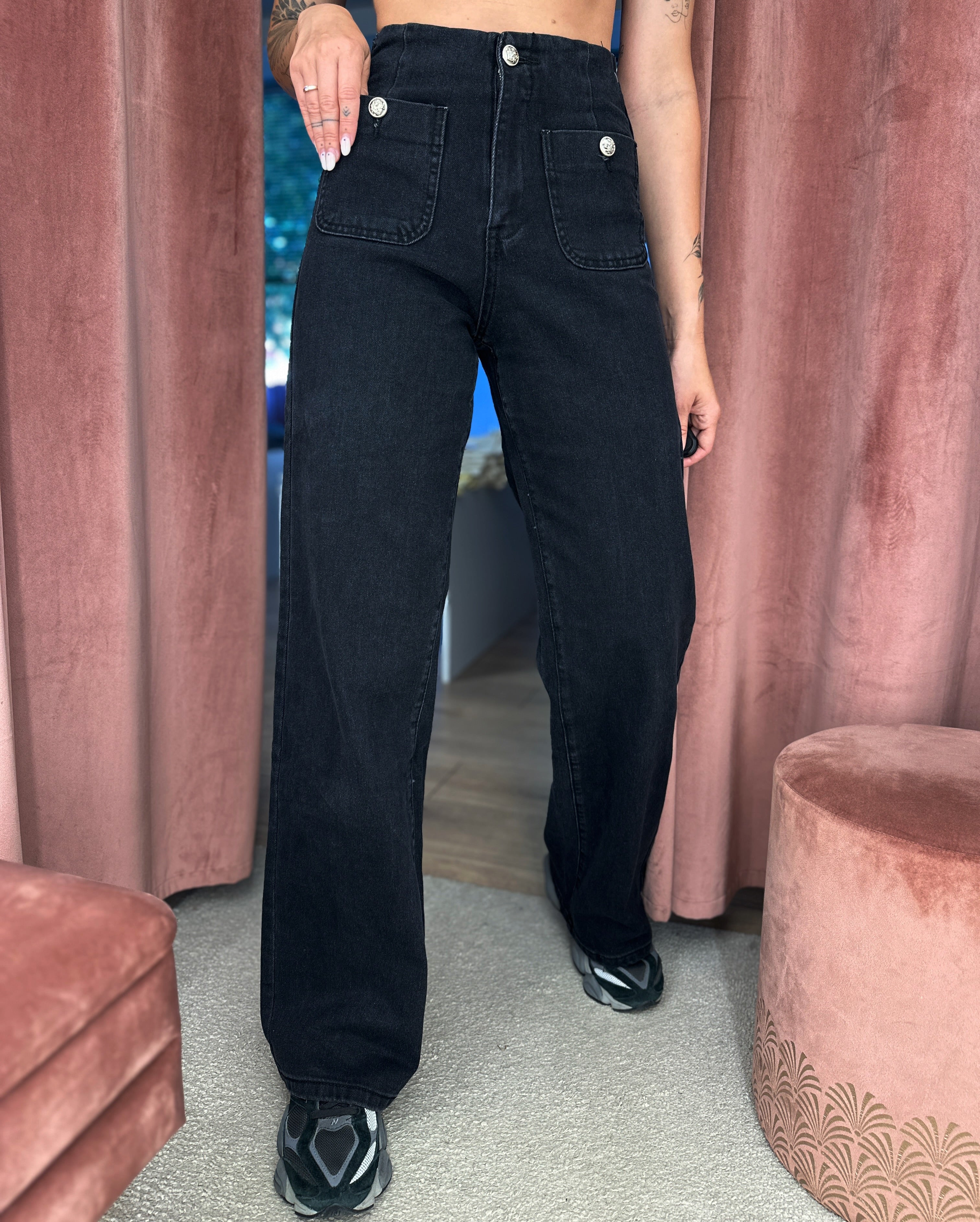 Džinsai ‘Black wide leg’