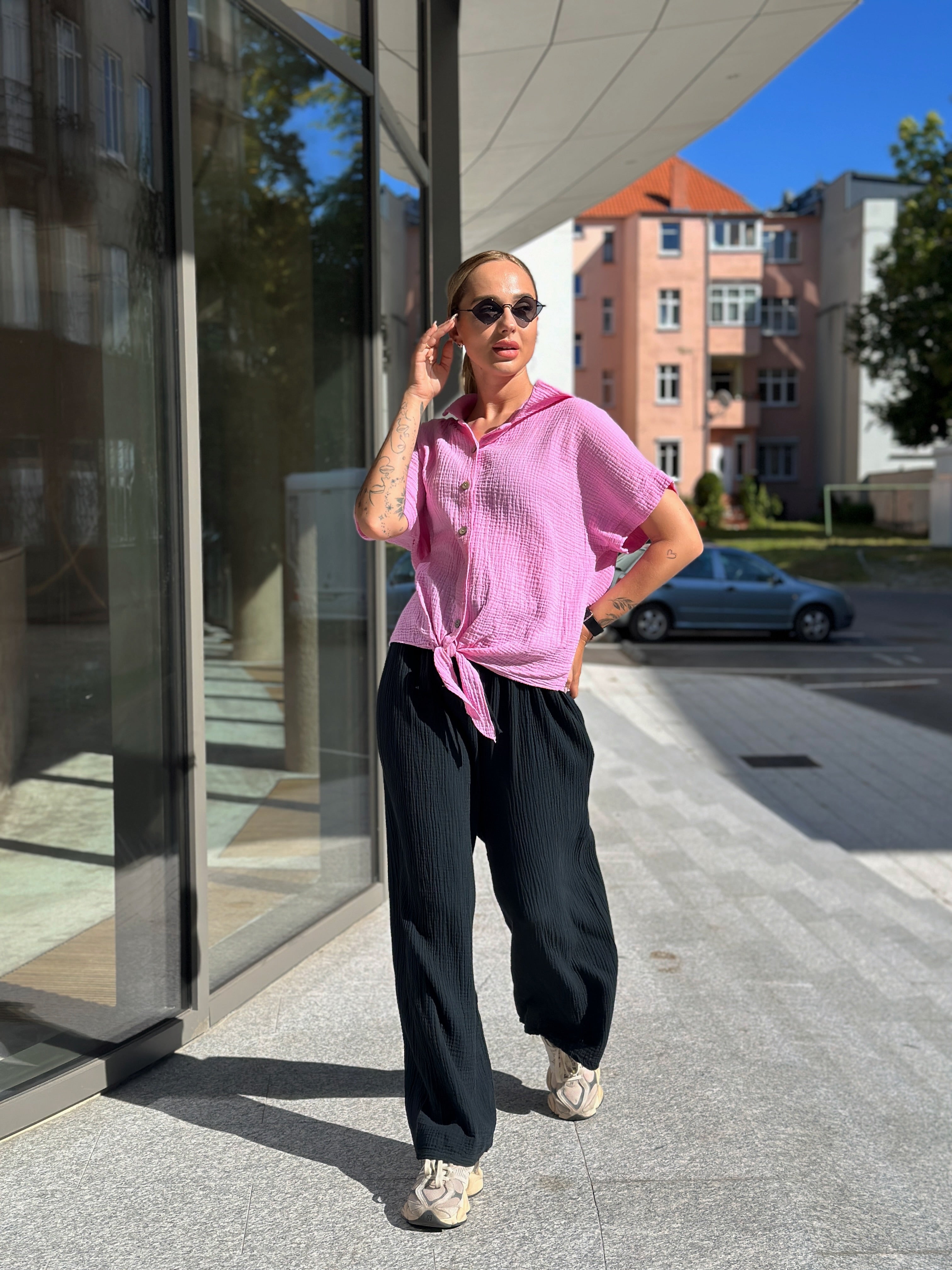 Kelnės ‘Black muslin’