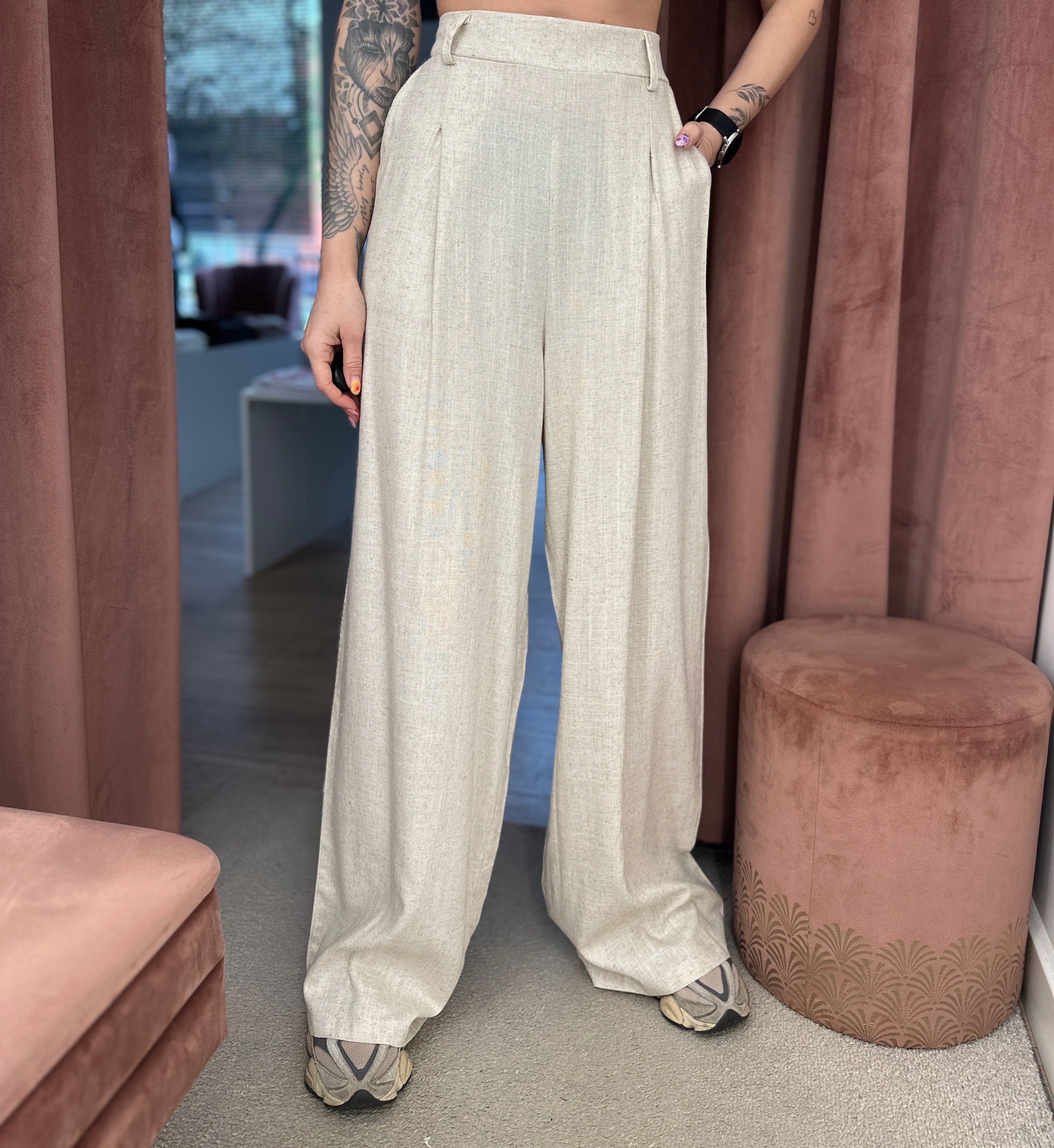 Kelnės ‘Line beige’