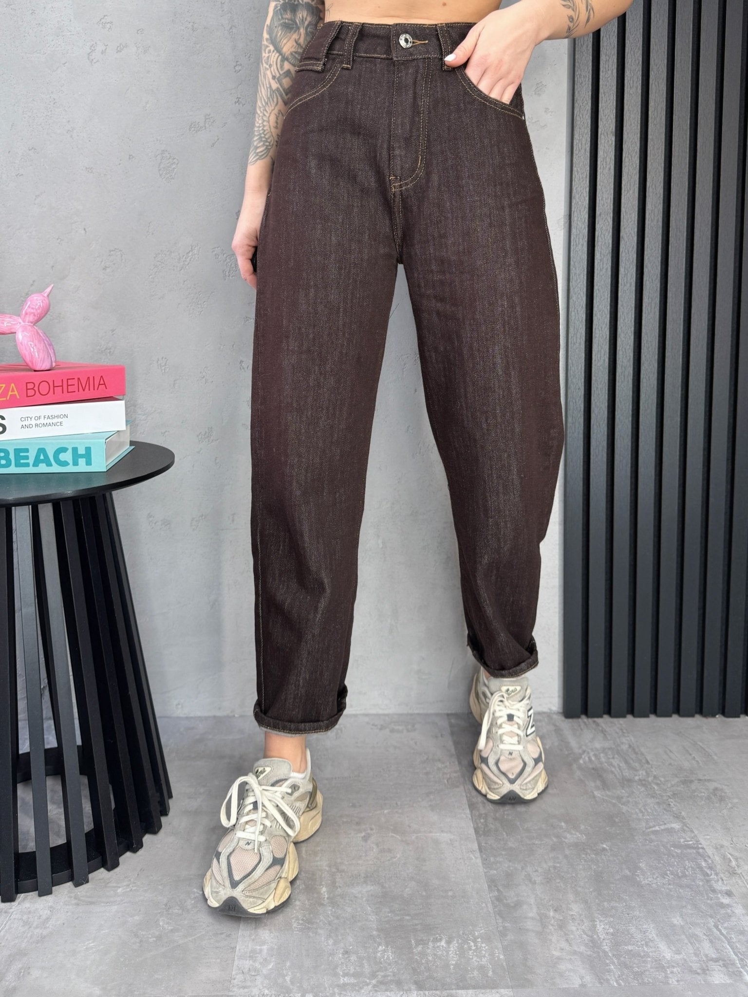 Džinsai ‘Mom - fit brown’ - MASIM - Džinsai