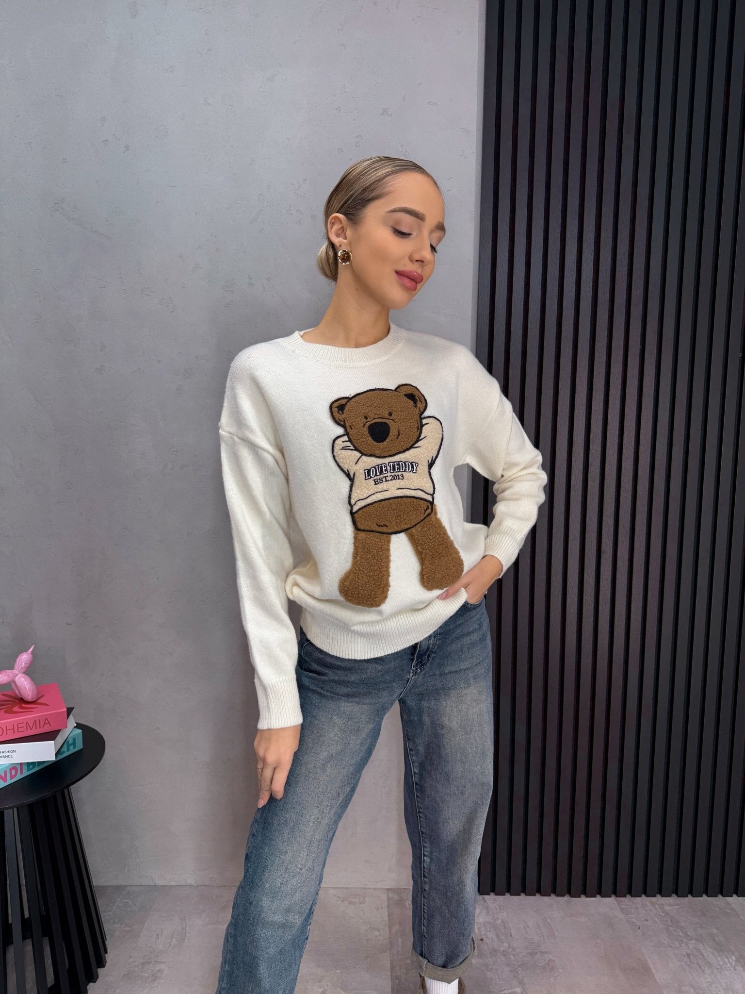 Megztinis ‘Beige teddy’ - MASIM - Palaidinės