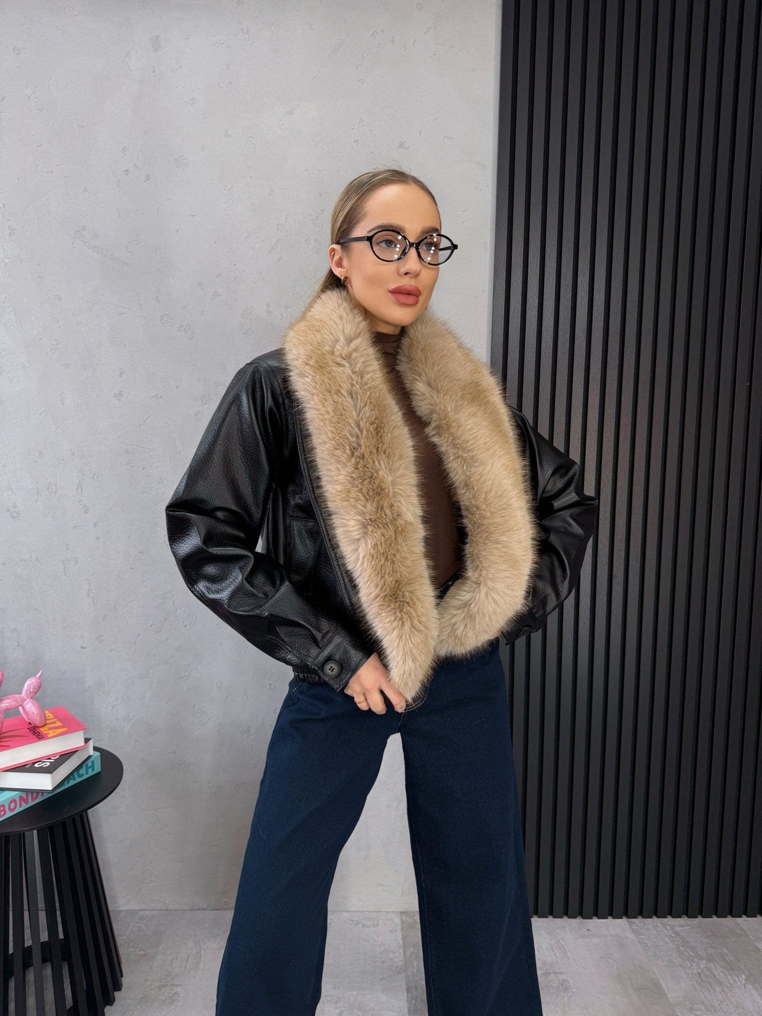 Striukė ‘Blackcute’ - MASIM - Odo imitacijos striukė