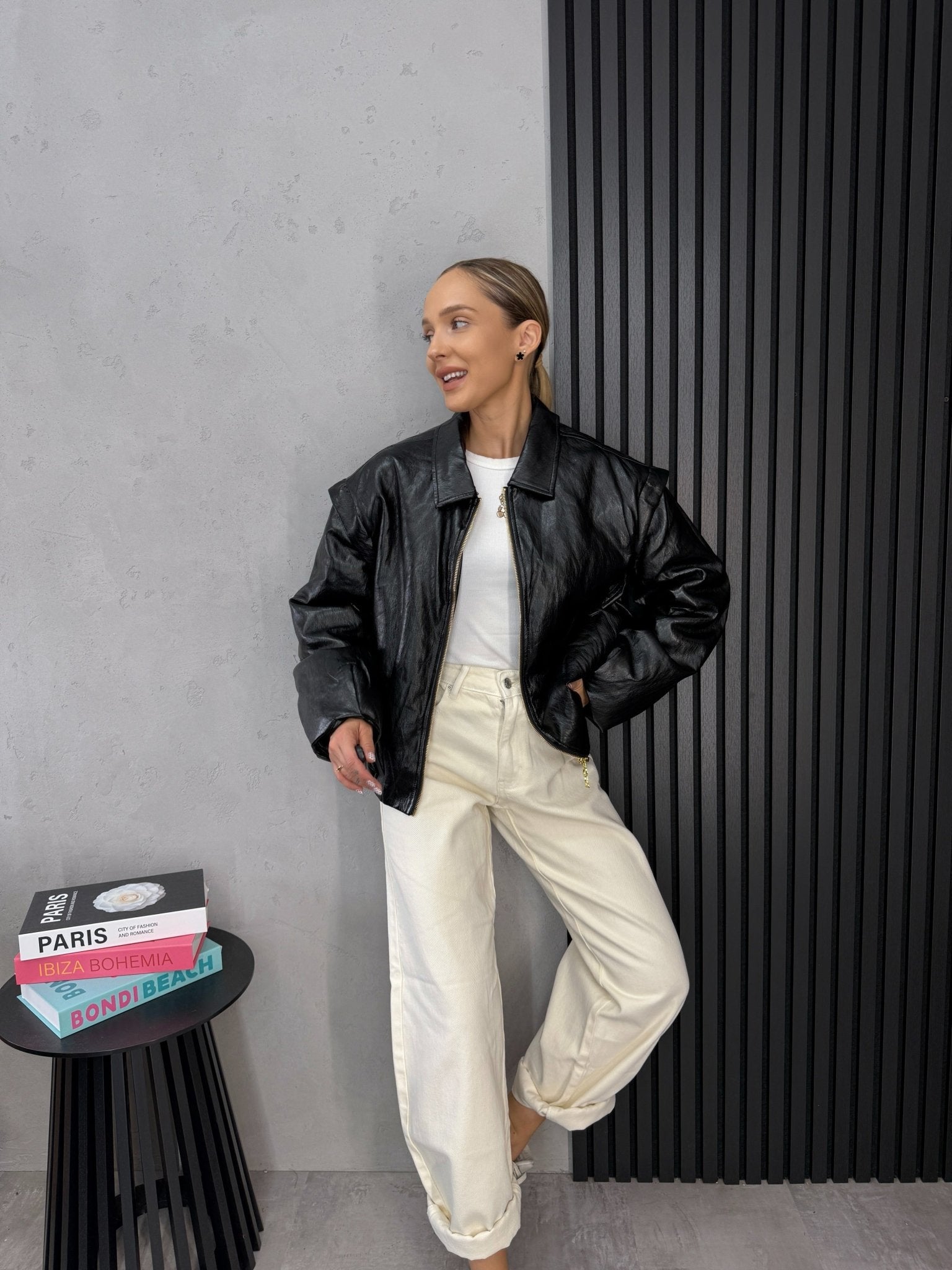 Striukė ‘Blackcute’ - MASIM - Odo imitacijos striukė