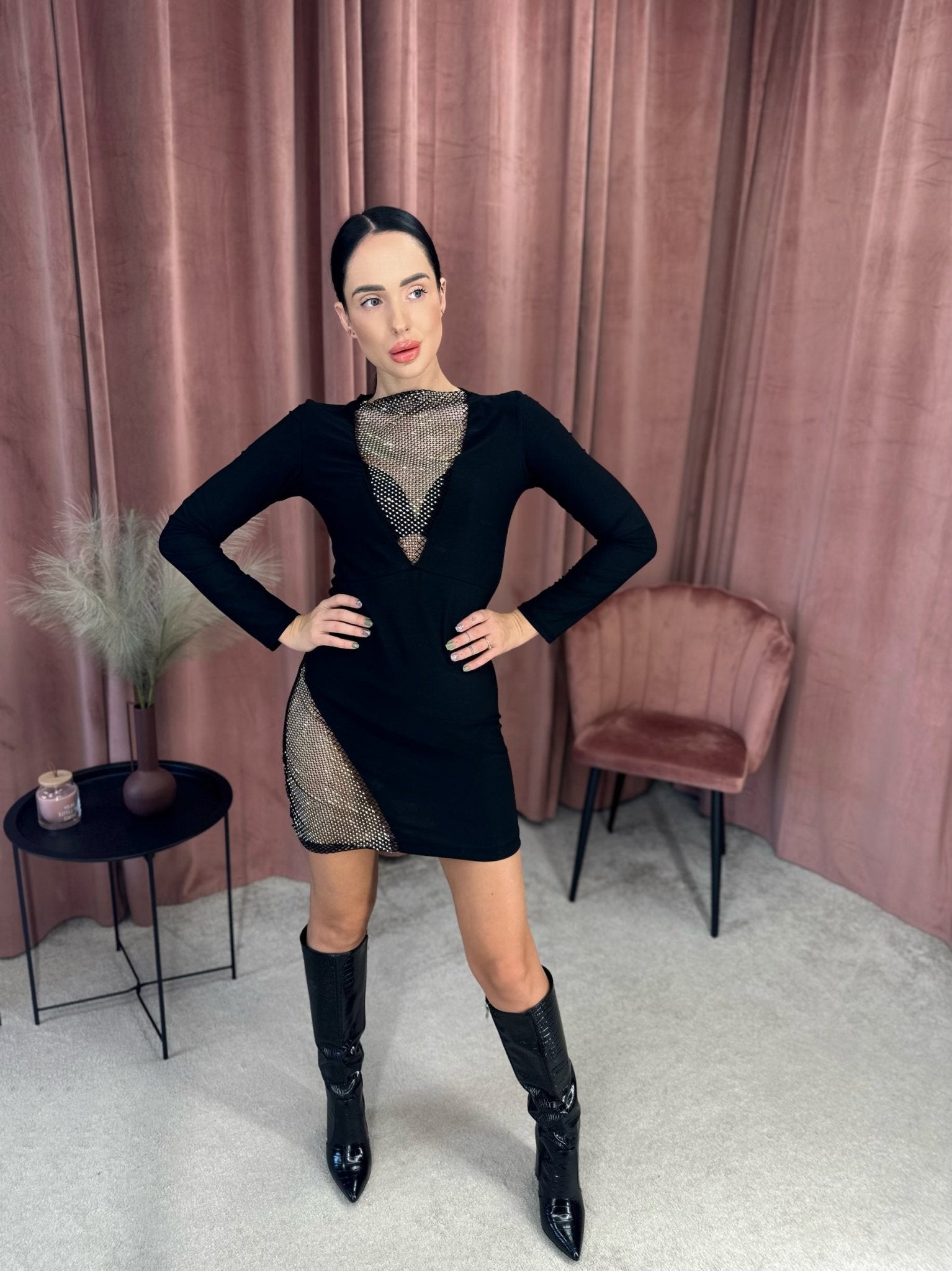 Suknelė ‘Rhinestones black’ - MASIM -