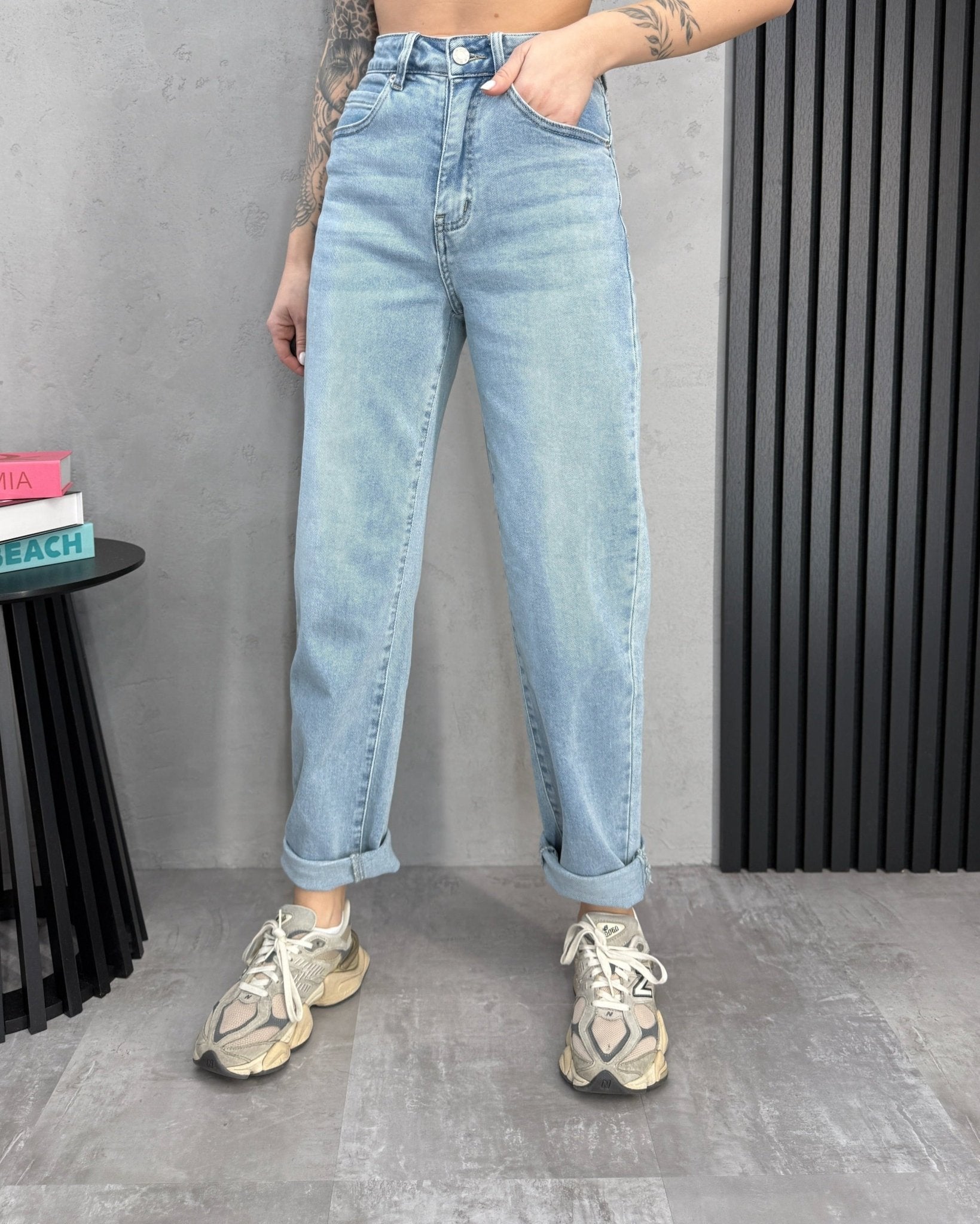 Šviesus džinsai ‘Mom fit premium’ - MASIM - Džinsai