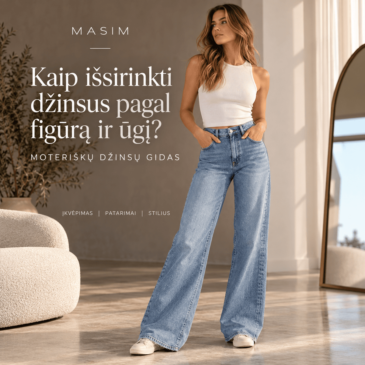 Kaip išsirinkti džinsus pagal figūrą ir ūgį? Moteriškų džinsų gidas - MASIM