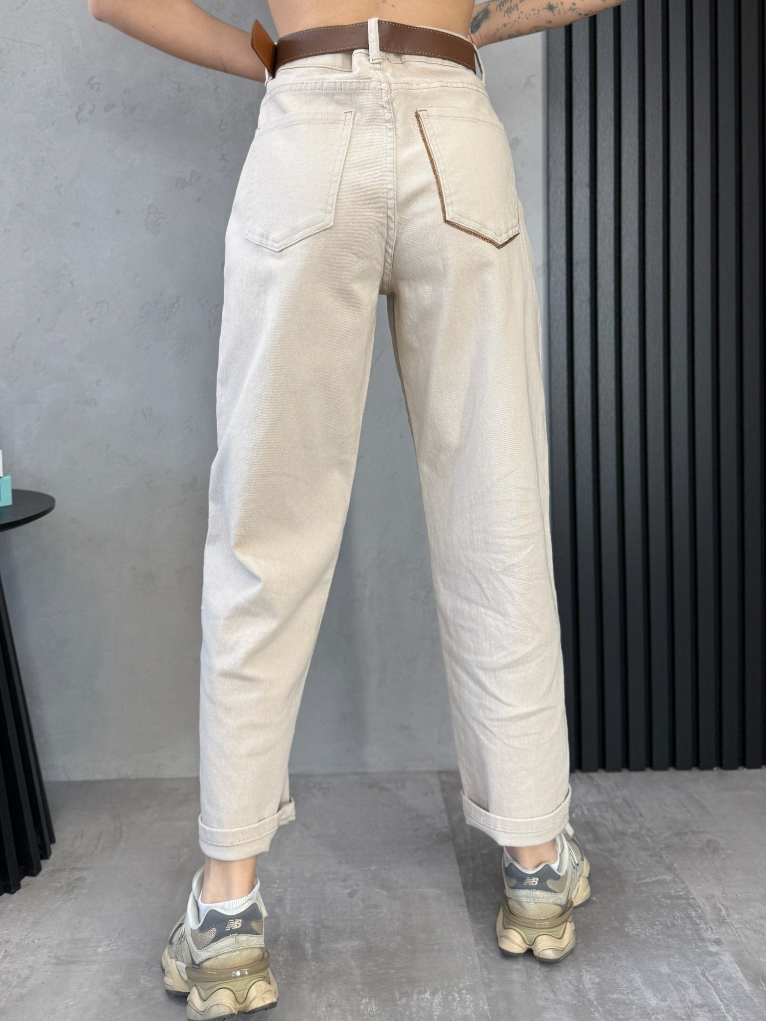 Beige džinsai ‘Mom fit base’ - MASIM - Džinsai