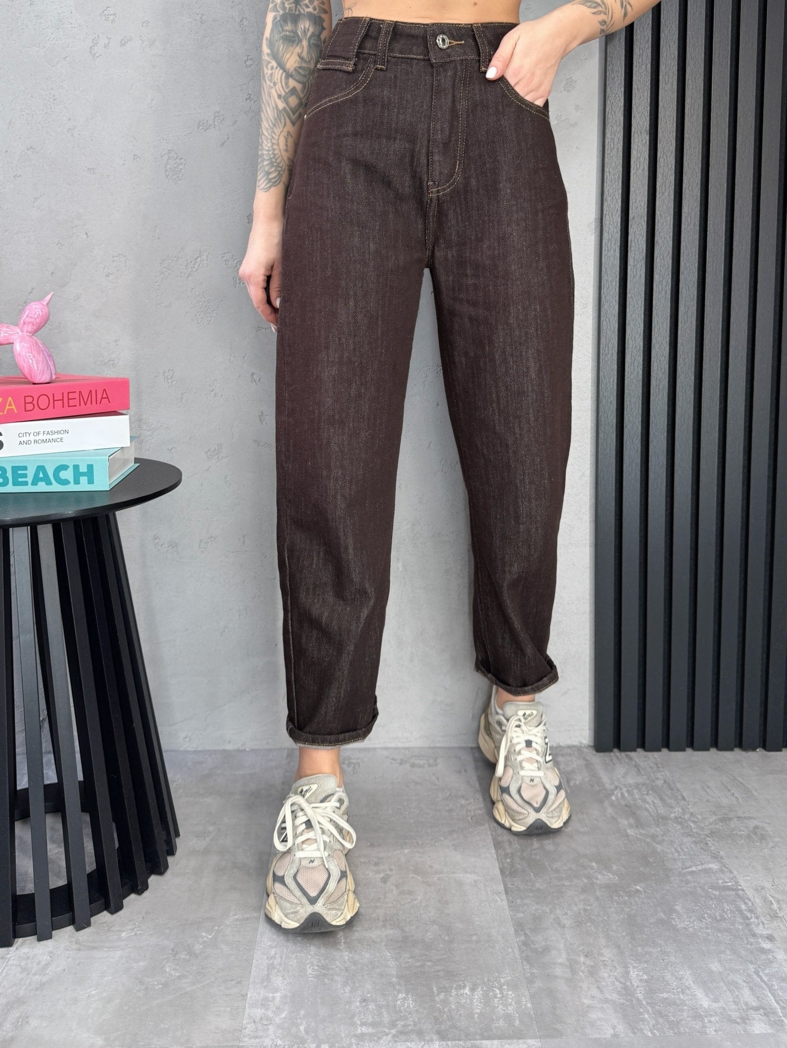 Džinsai ‘Mom - fit brown’ - MASIM - Džinsai