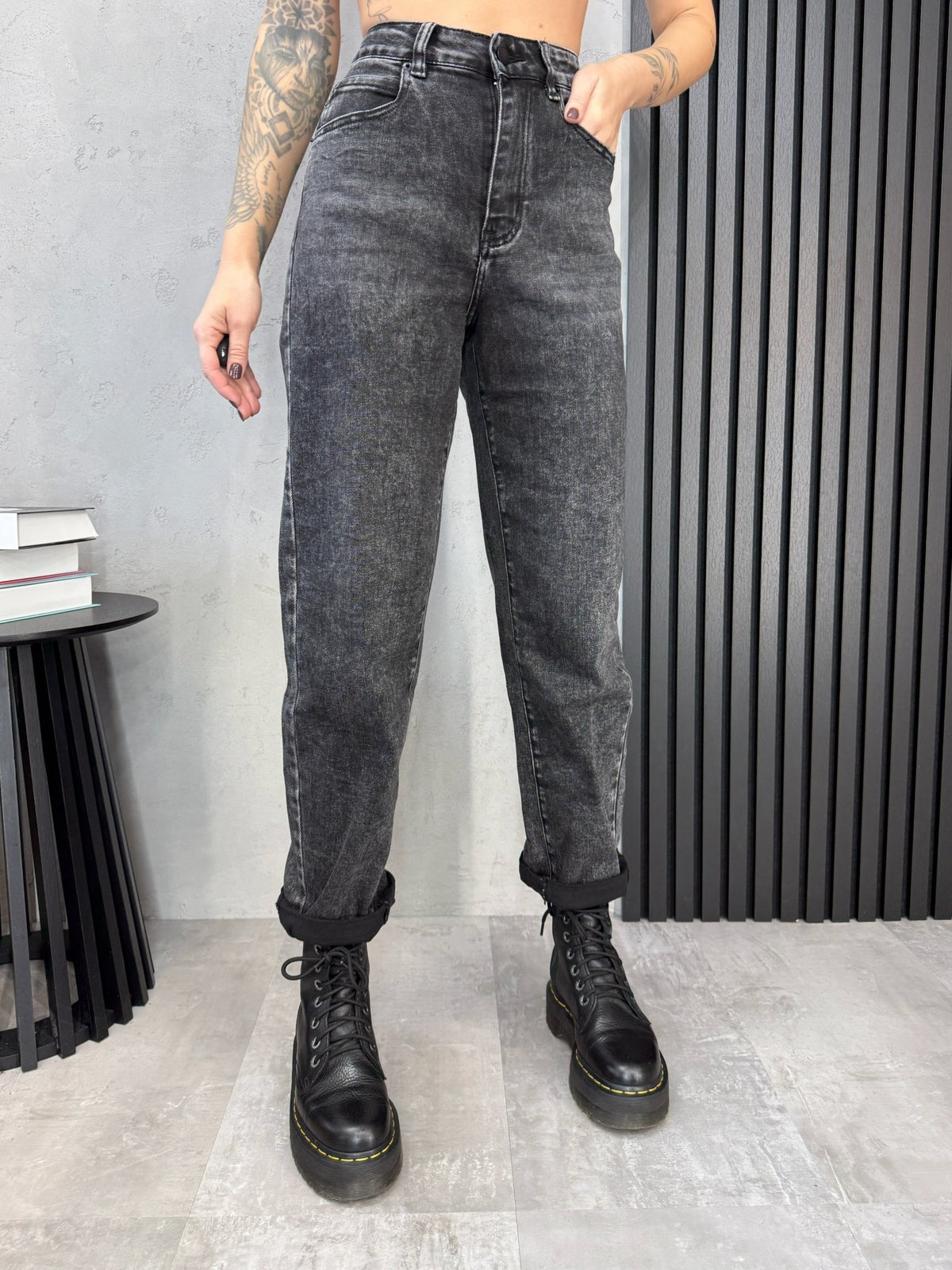 Džinsai ‘Mom fit gray’ - MASIM - Džinsai
