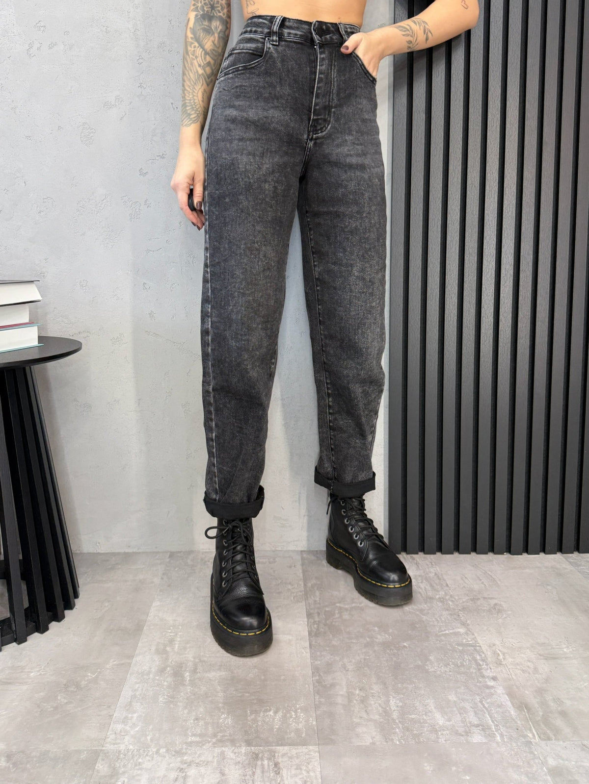 Džinsai ‘Mom fit gray’ - MASIM - Džinsai