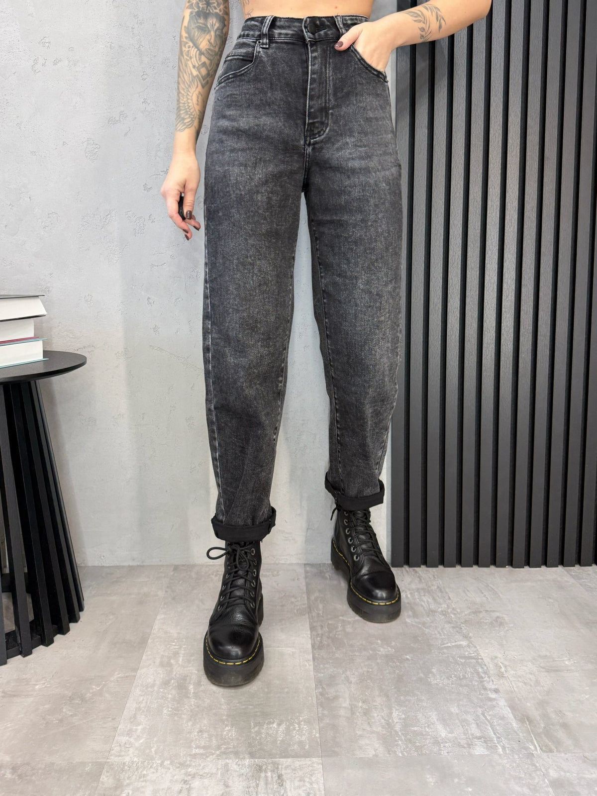 Džinsai ‘Mom fit gray’ - MASIM - Džinsai