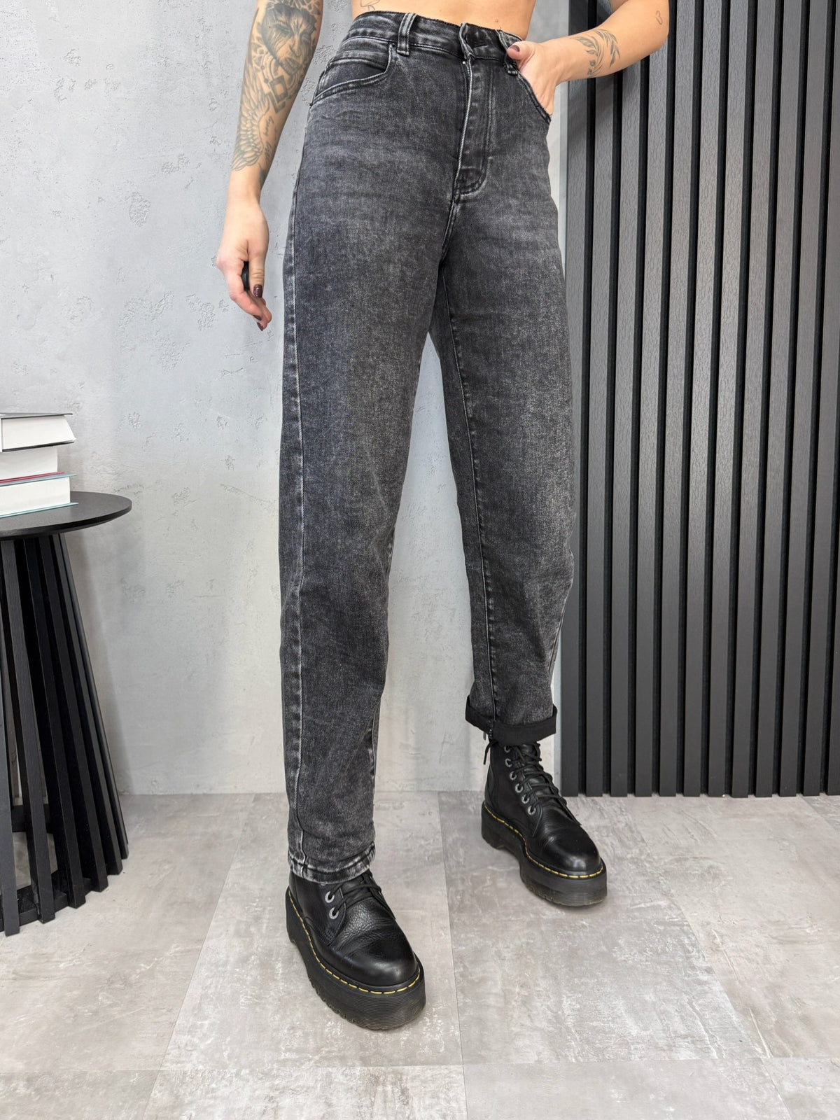 Džinsai ‘Mom fit gray’ - MASIM - Džinsai