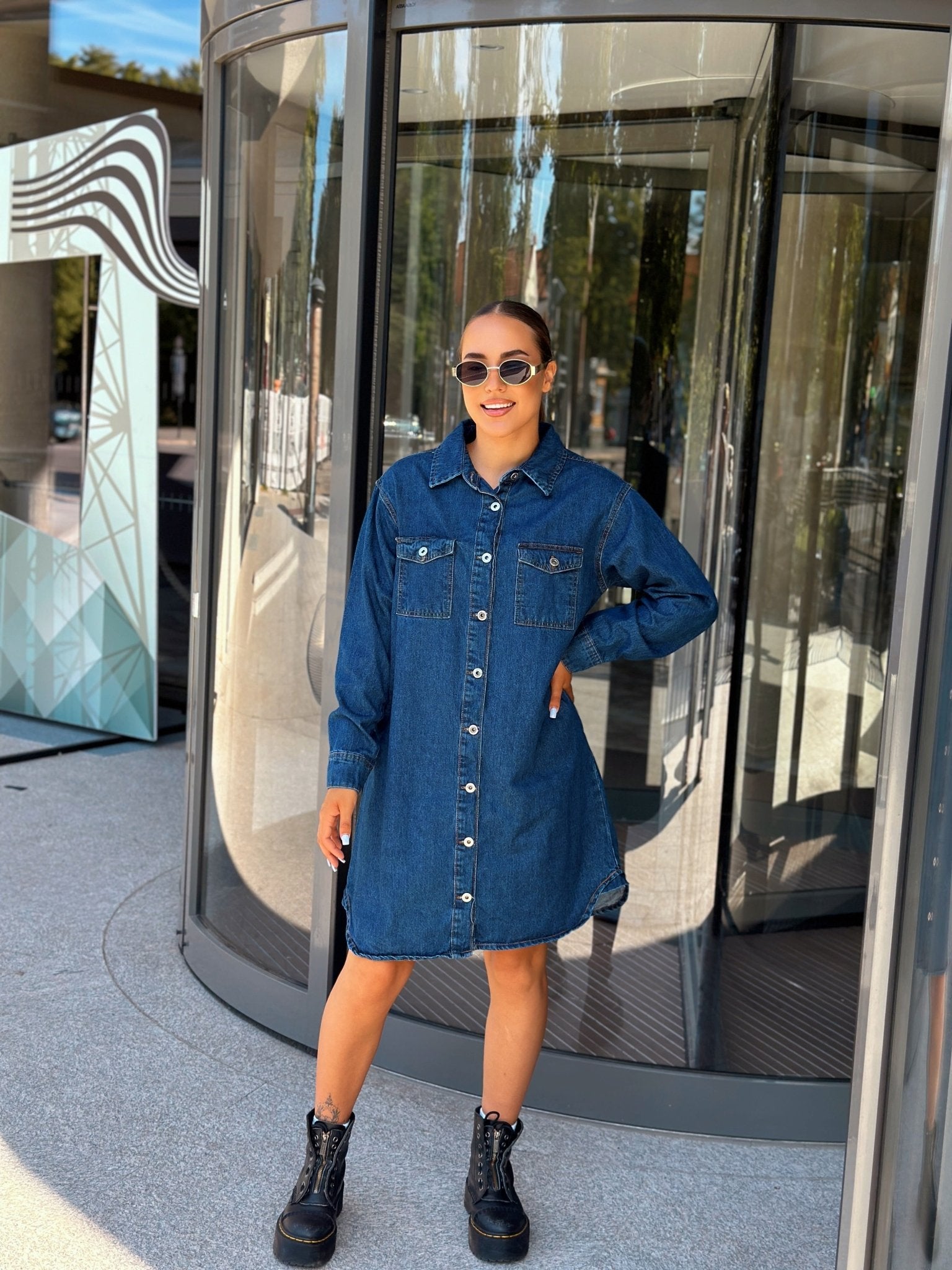 Džinsinė suknelė ‘Solar’ - MASIM - Proginės suknelės