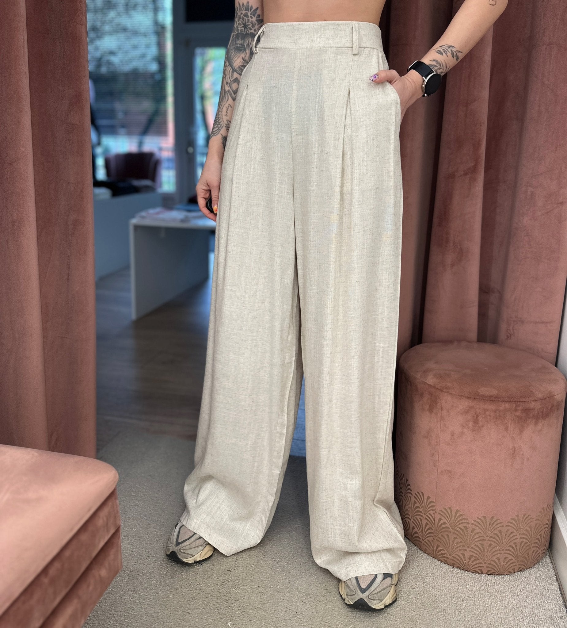 Kelnės ‘Line beige’ - MASIM - Kelnės