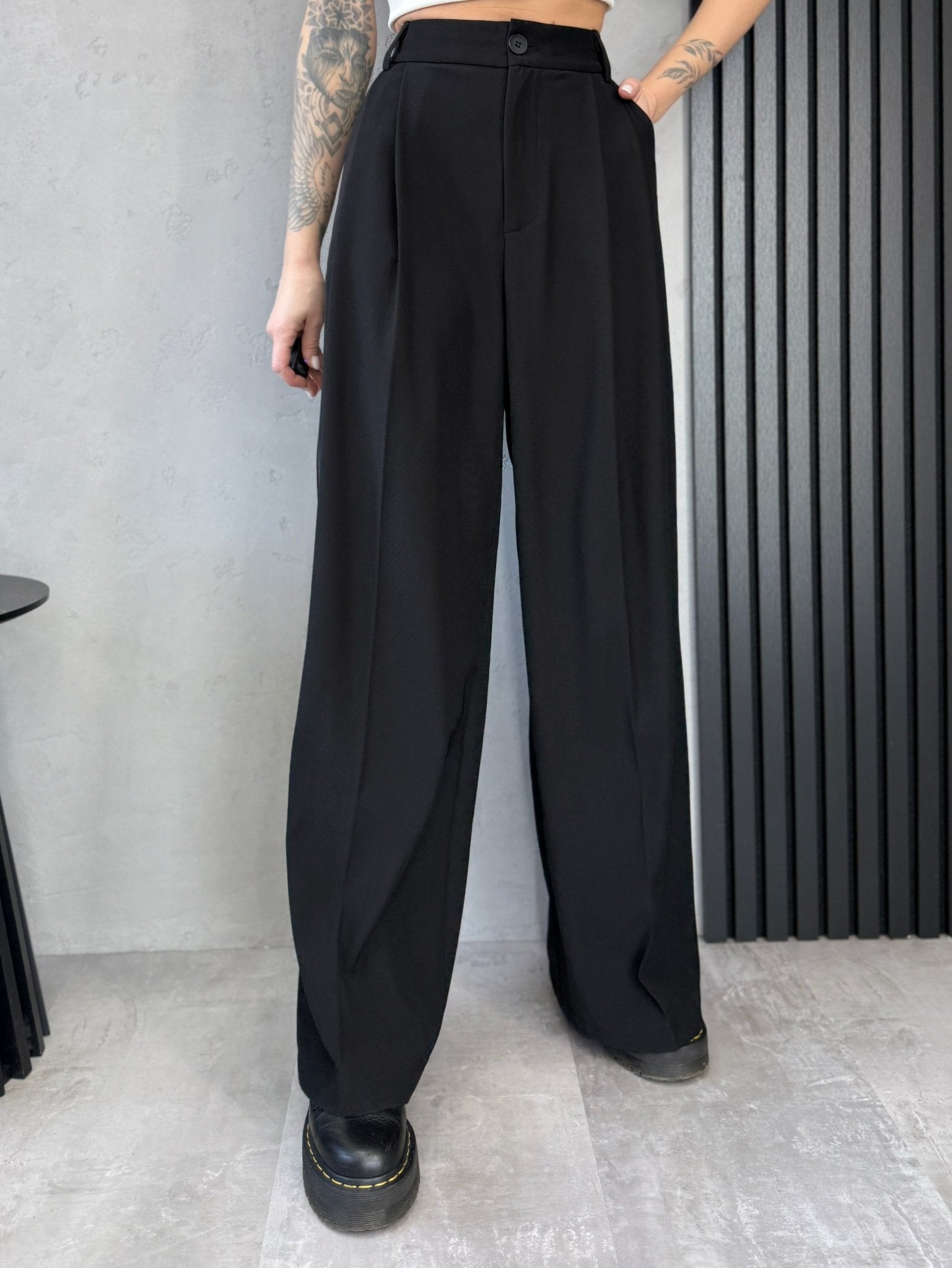 Klasikinės plačios kelnes ‘Wide black’ - MASIM - Plačios kelnes