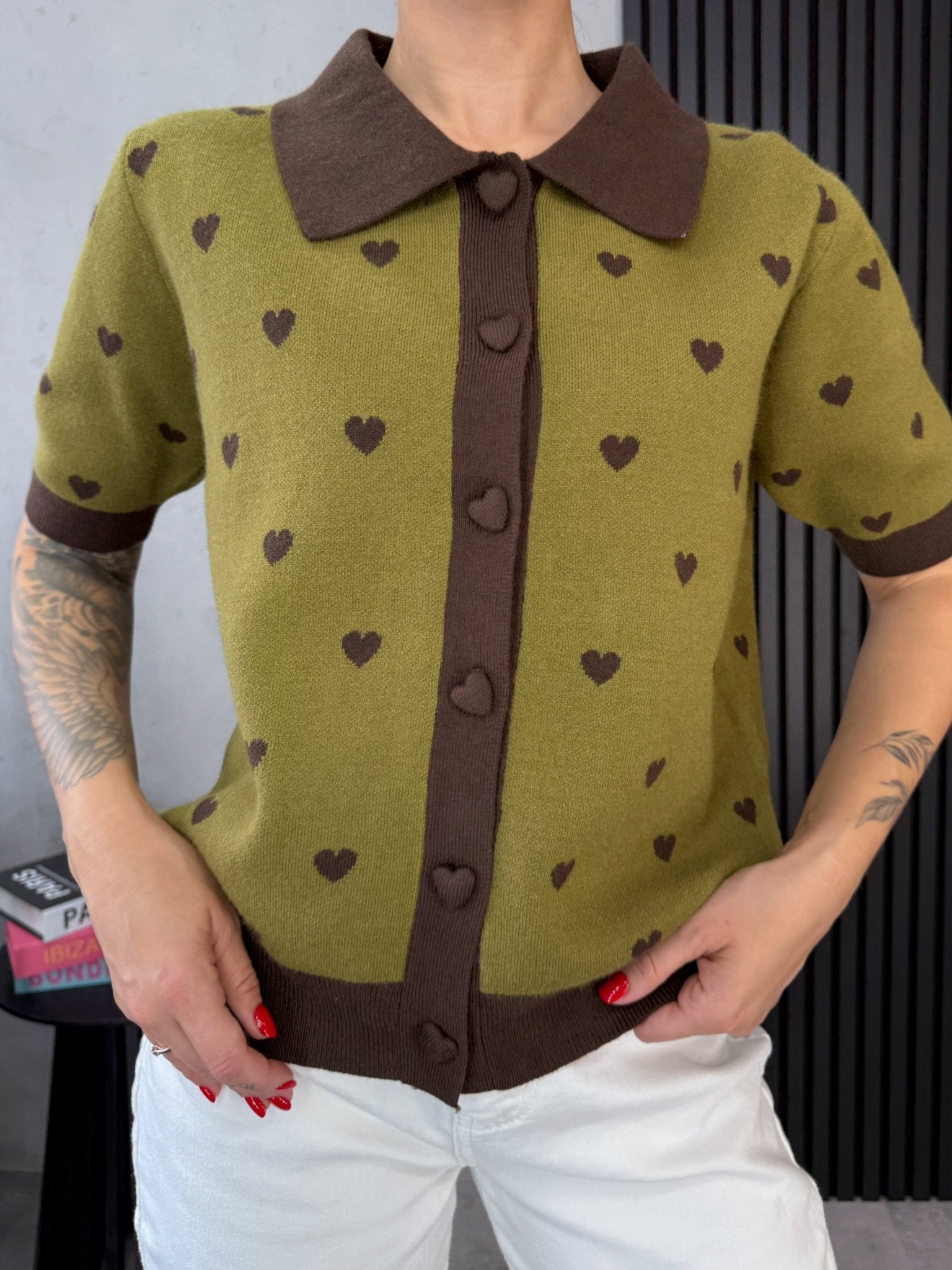 Megztinis ‘Khaki heart’ - MASIM - Megztiniai