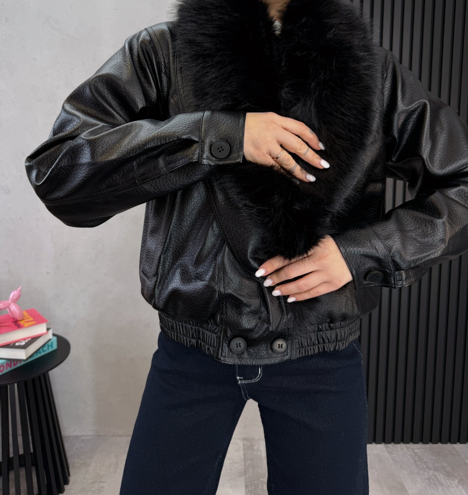 Striukė ‘Blackcute’ - MASIM - Odo imitacijos striukė