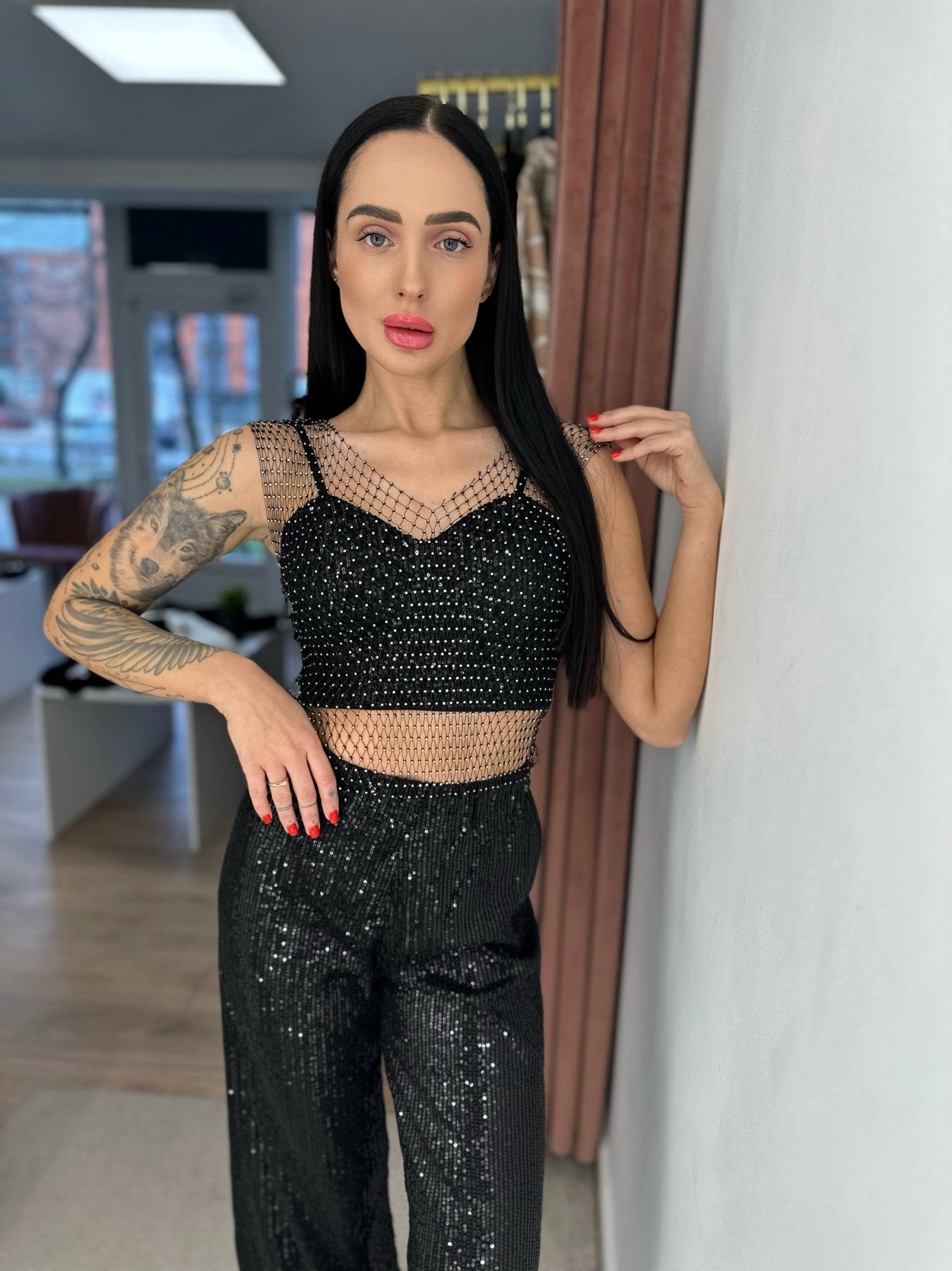 Tinklelis ‘Black rhinestones’ - MASIM -