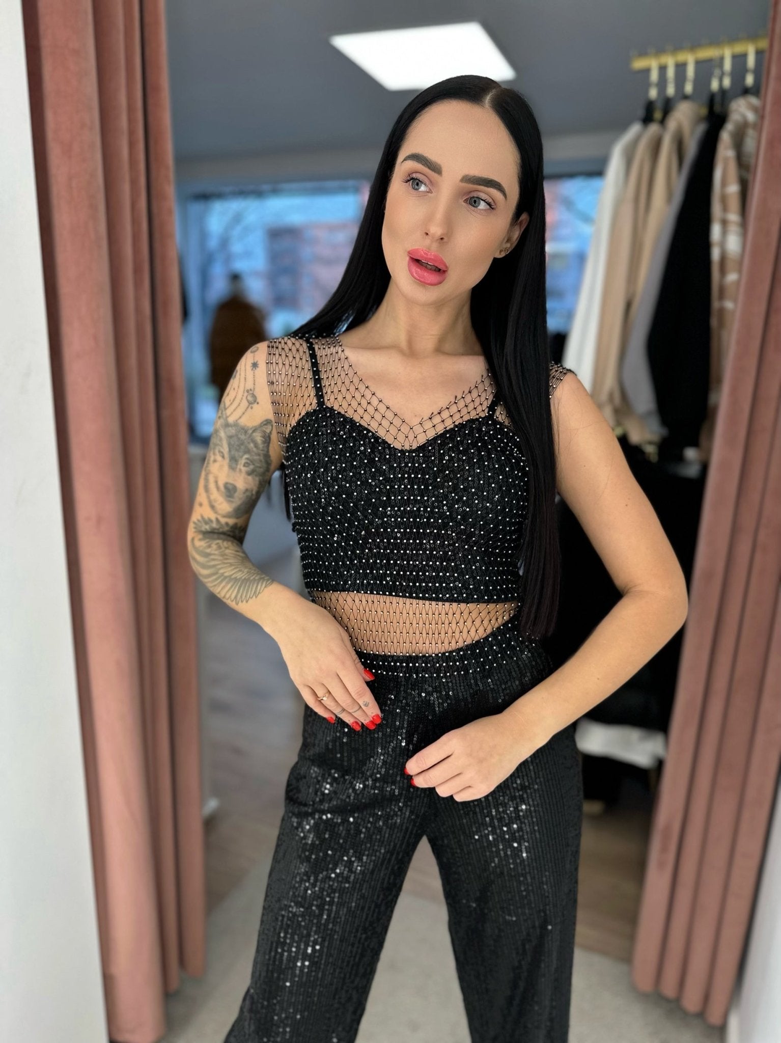 Tinklelis ‘Black rhinestones’ - MASIM - 